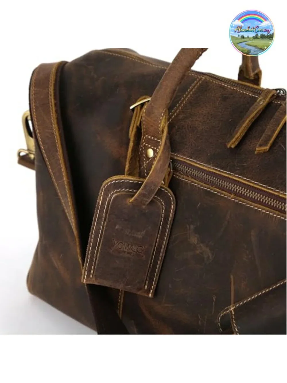 Genuine Leather Travel Duffle Bag, Cabin Carry-On for Men and Women, 20